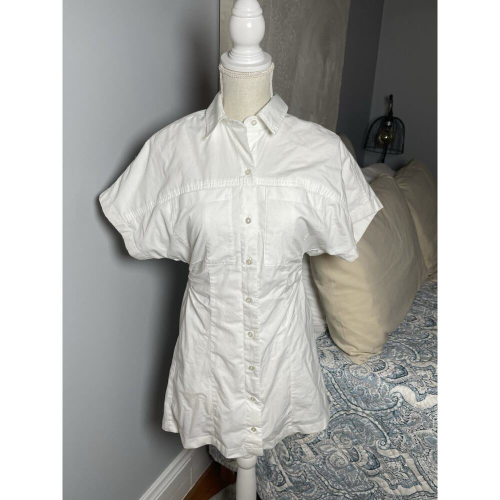 Abercrombie & Fitch White Shirt Dress XS Petite Button Front Casual - Picture 1 of 7